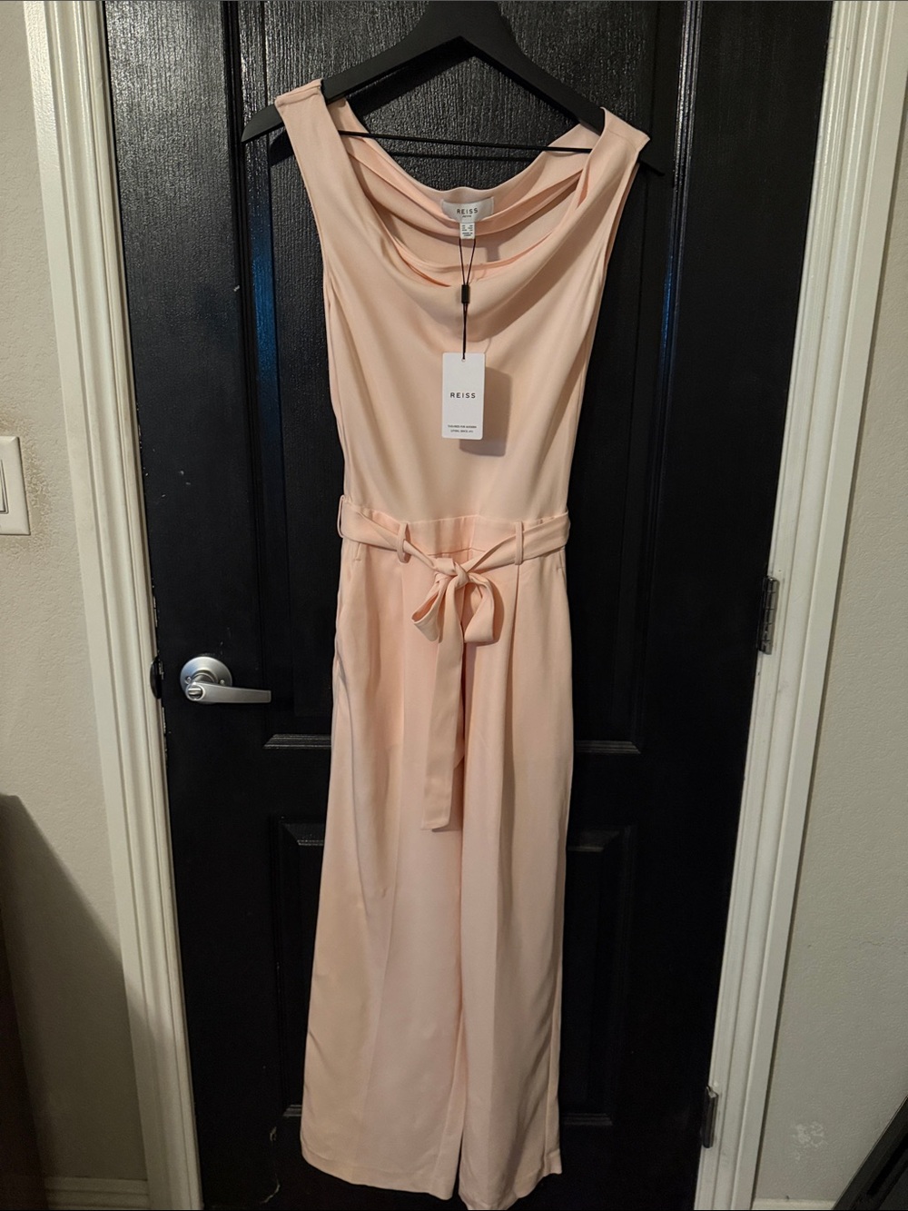 Reiss Women's Blush Sleeveless Belted Jumpsuit - 2 Petite